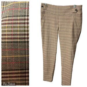 SOHO Women's Glen Plaid Trousers Slim Fit Pants Size M Neutral‎ Business Causal